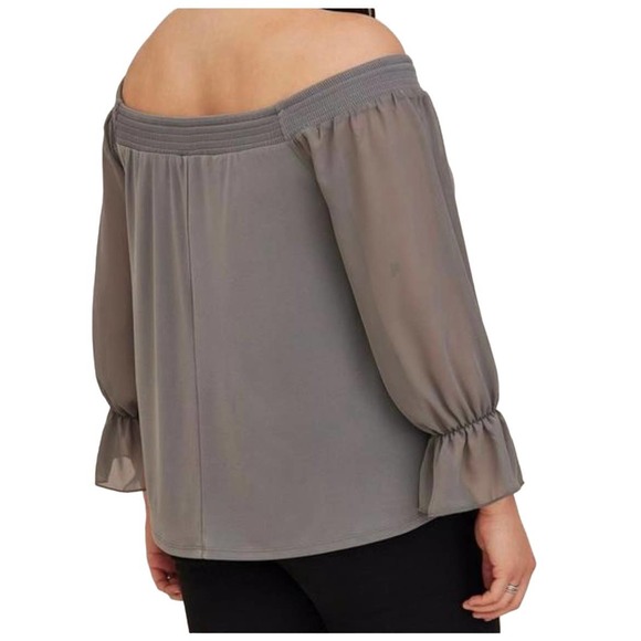 NWT Torrid Gray Smocked Swing Top/3X - Picture 2 of 3